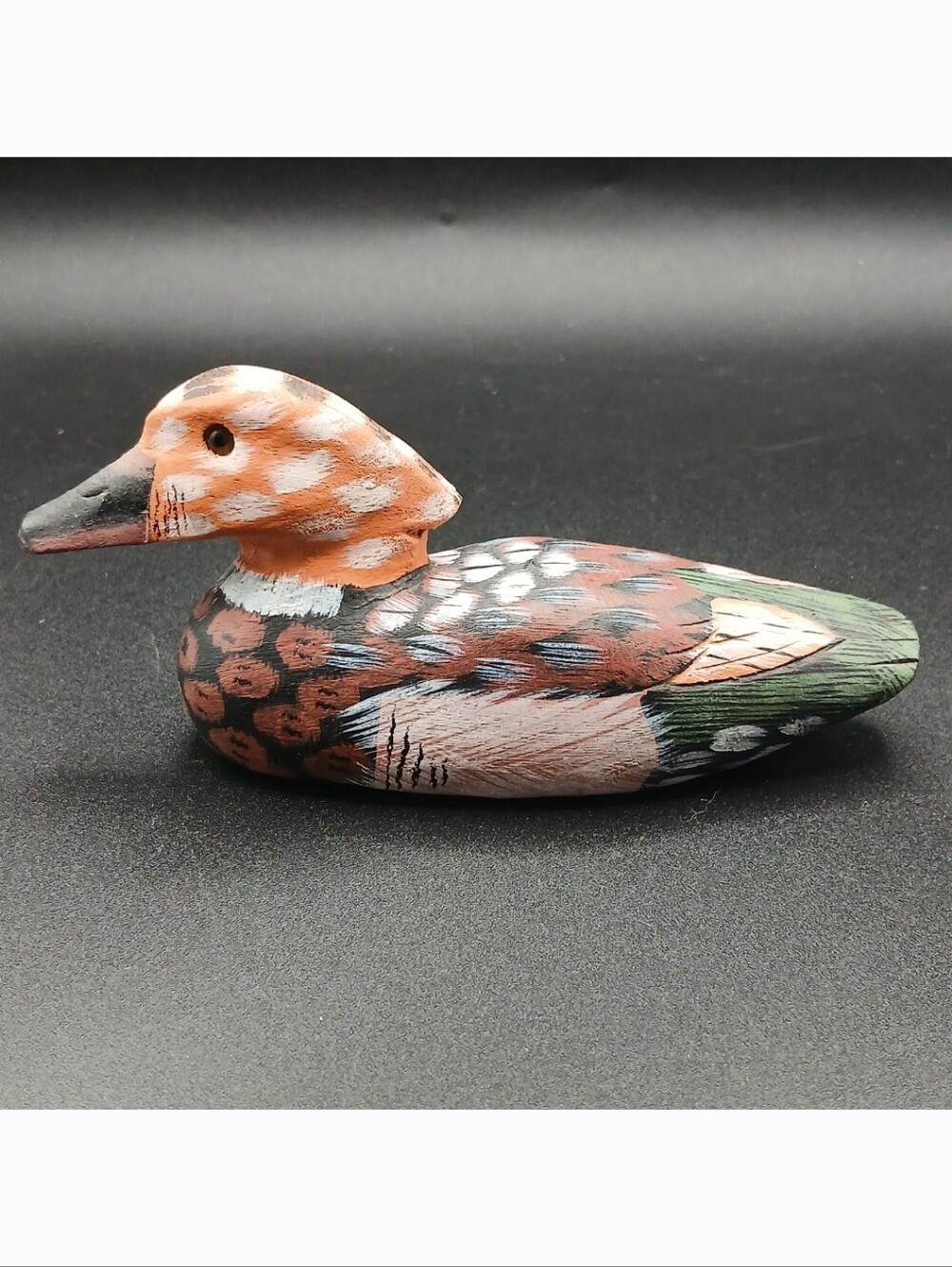 Vintage 6" Long Handmade Crafted Hand Painted Wood Duck Bird Figurine Folk Art